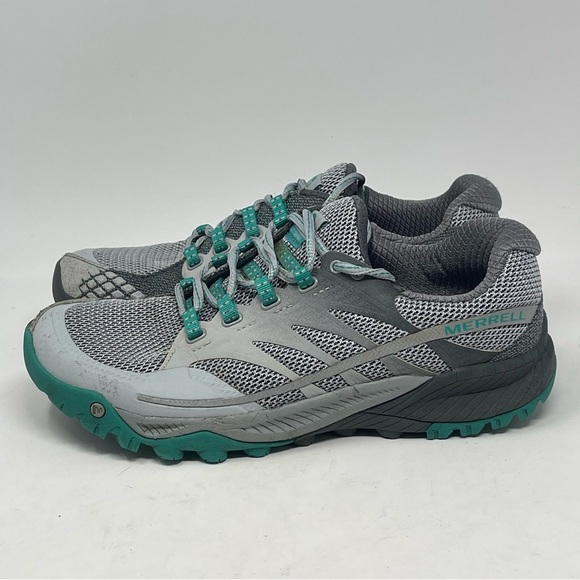 Merrell Allout Charge Shoes Womens 9.5 Gray Green Trail  Merrell Allout Charge Shoes Womens 9.5 Gray Green Trail Running Hiking Sneakers
